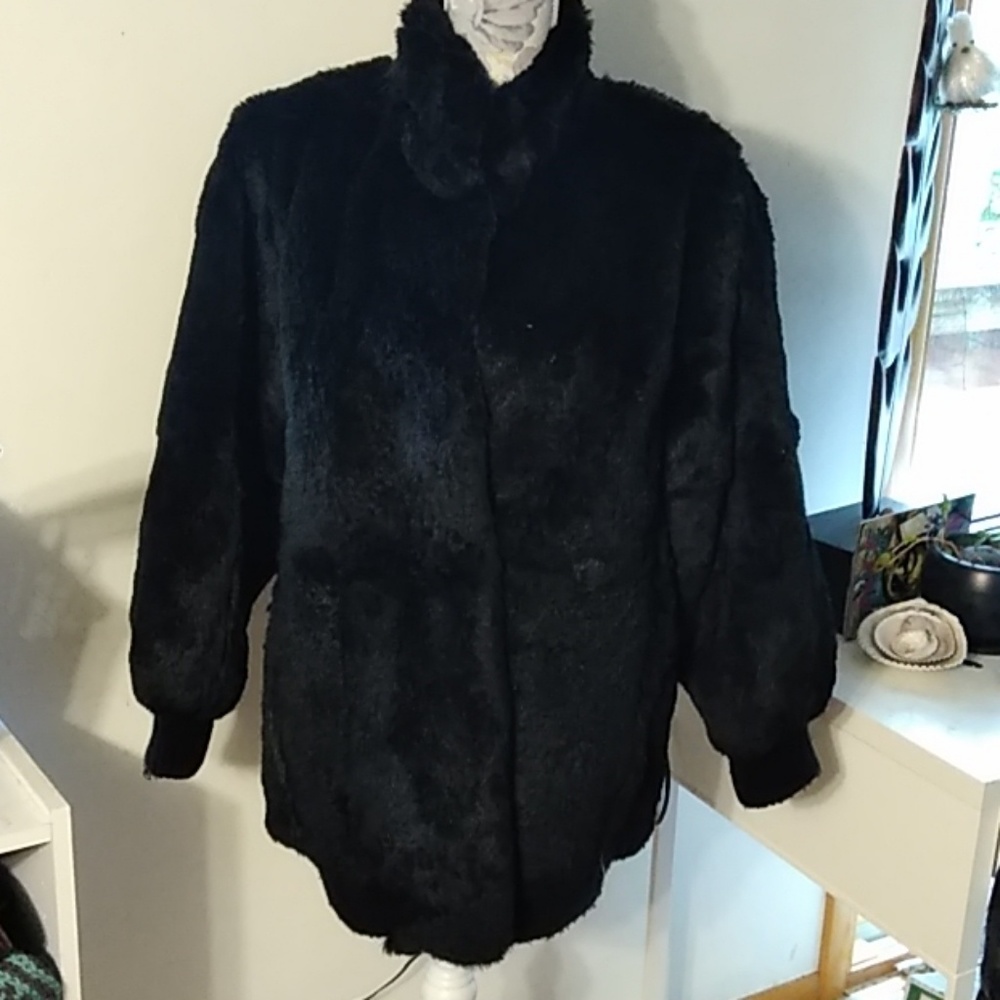 SFC Vintage Black Rabbit Fur Jacket